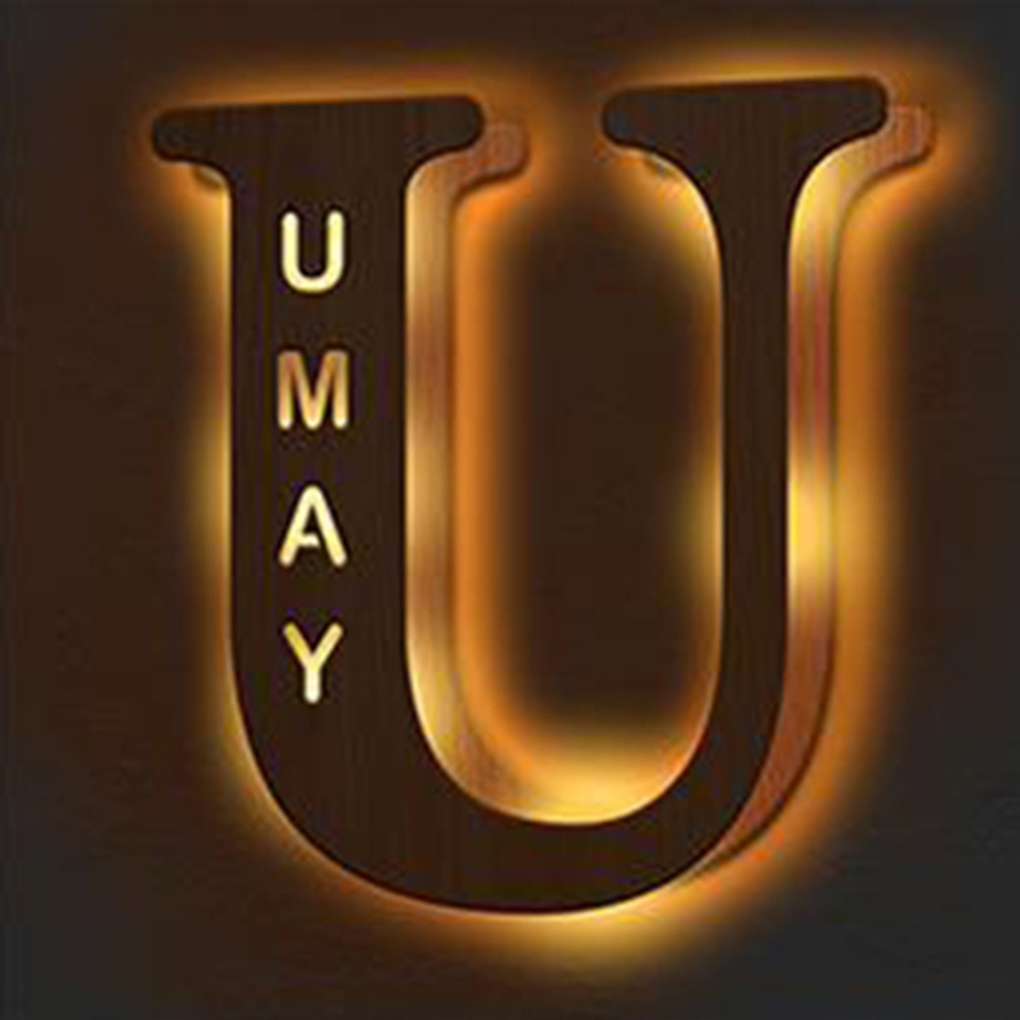 WOODEN NAME LETTER NIGHT LIGHT