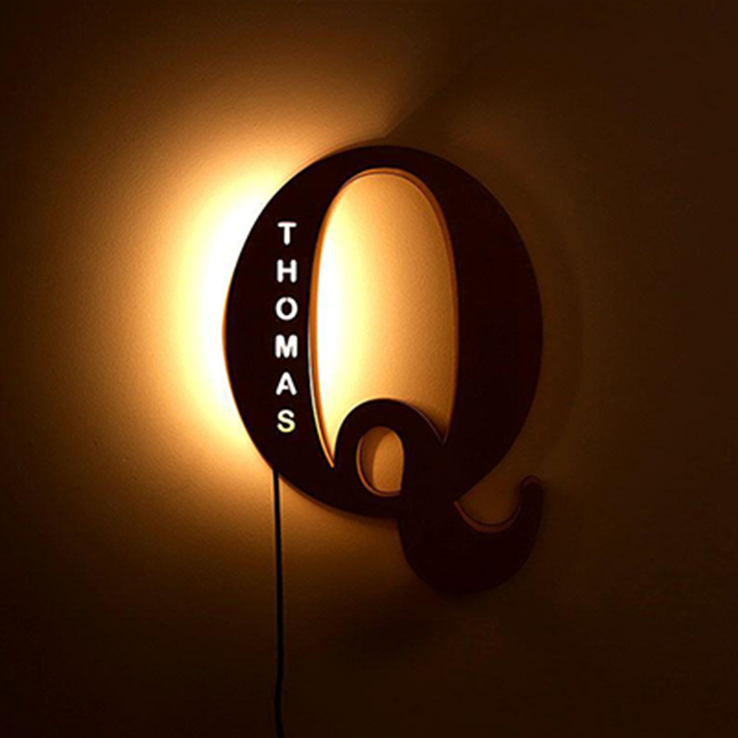 WOODEN NAME LETTER NIGHT LIGHT