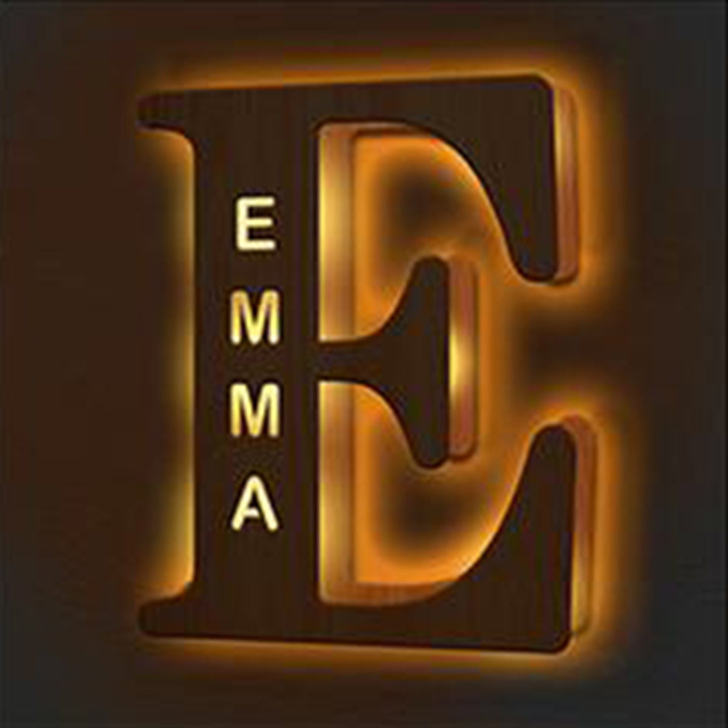 WOODEN NAME LETTER NIGHT LIGHT