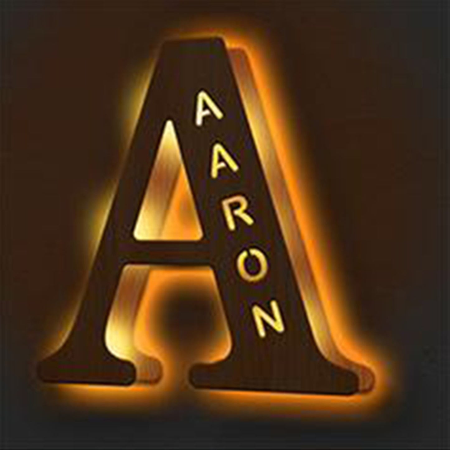 WOODEN NAME LETTER NIGHT LIGHT