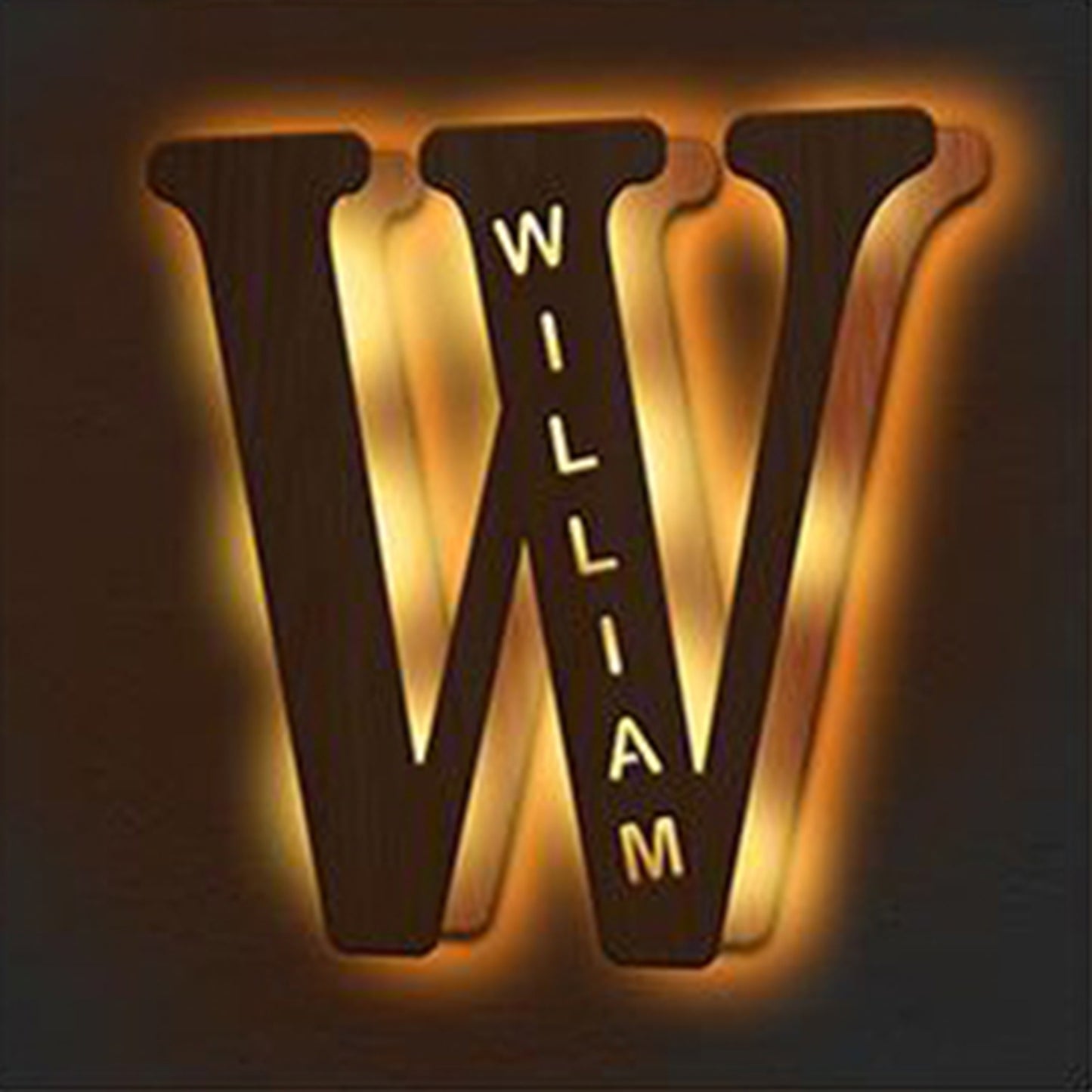 WOODEN NAME LETTER NIGHT LIGHT