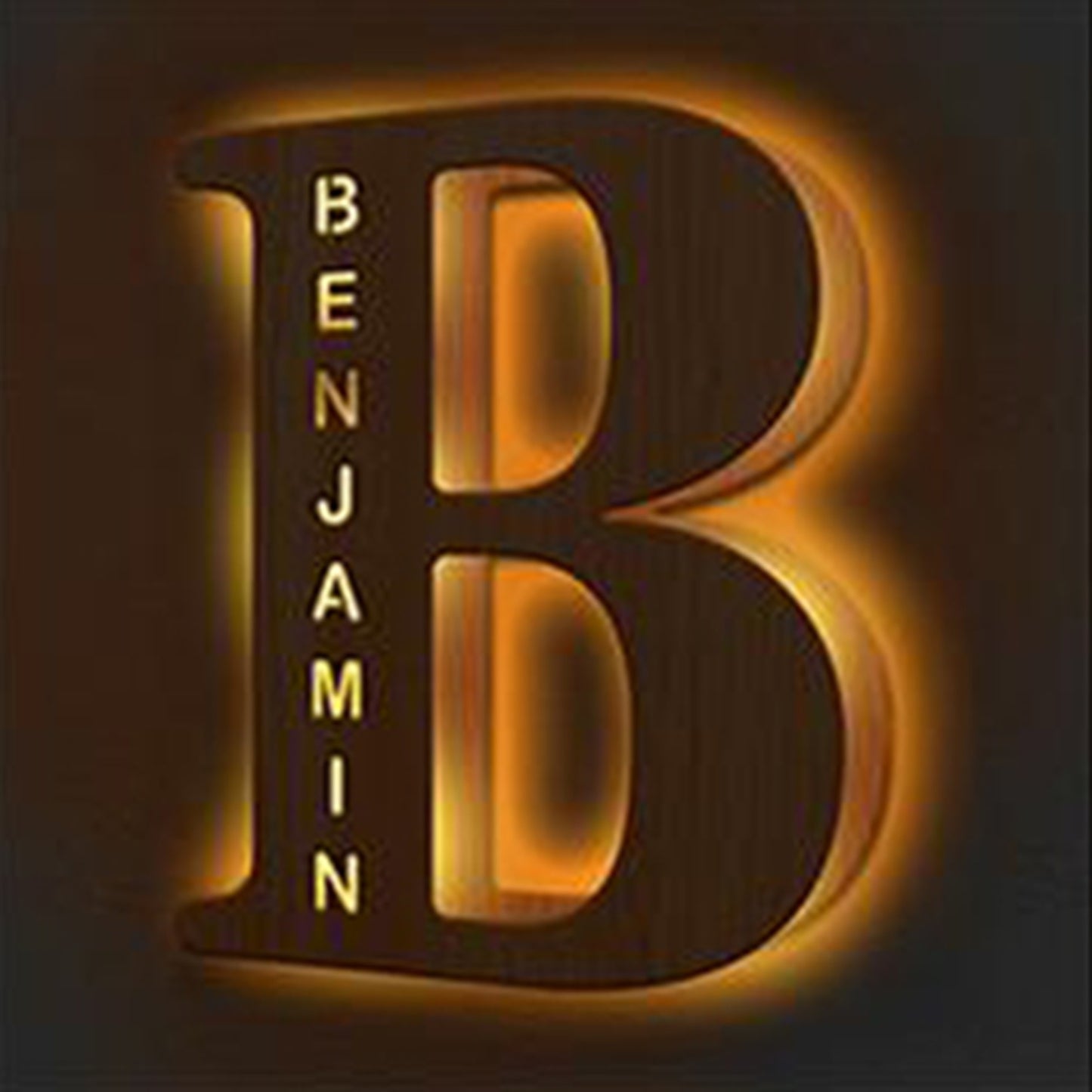 WOODEN NAME LETTER NIGHT LIGHT