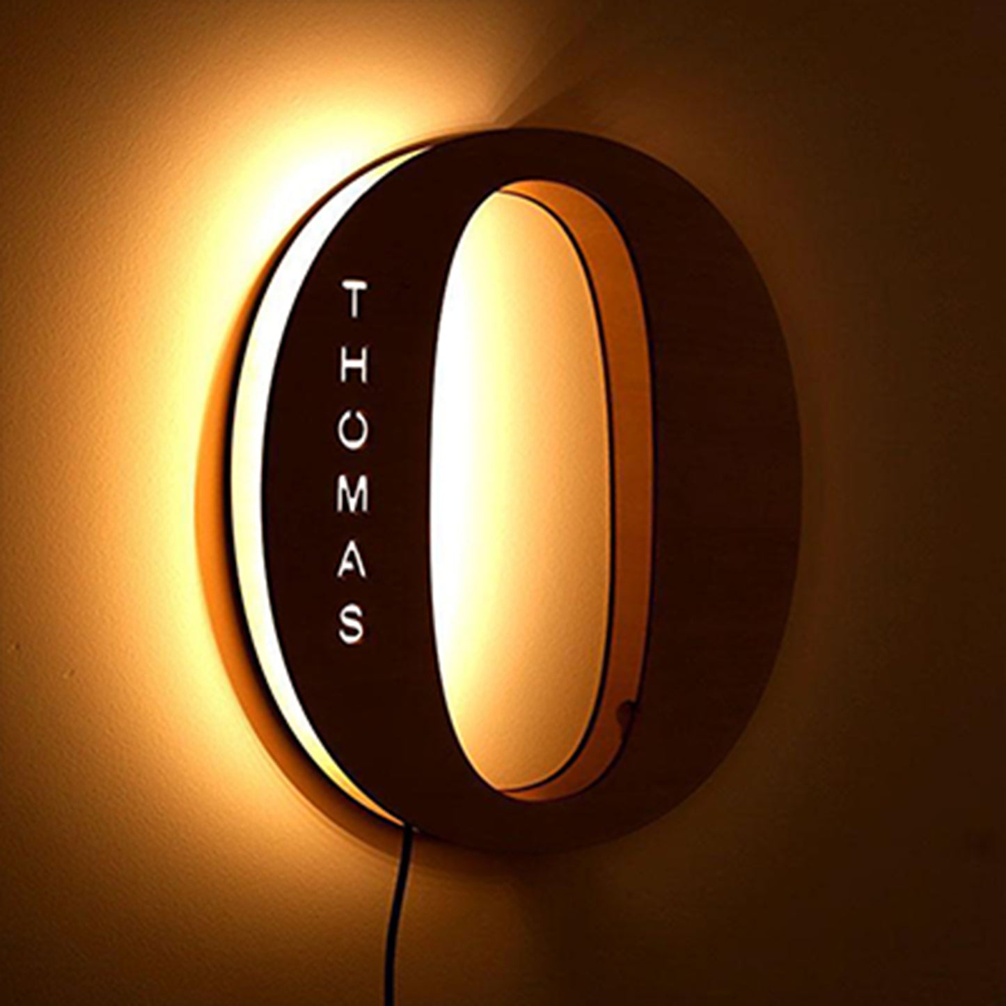 WOODEN NAME LETTER NIGHT LIGHT