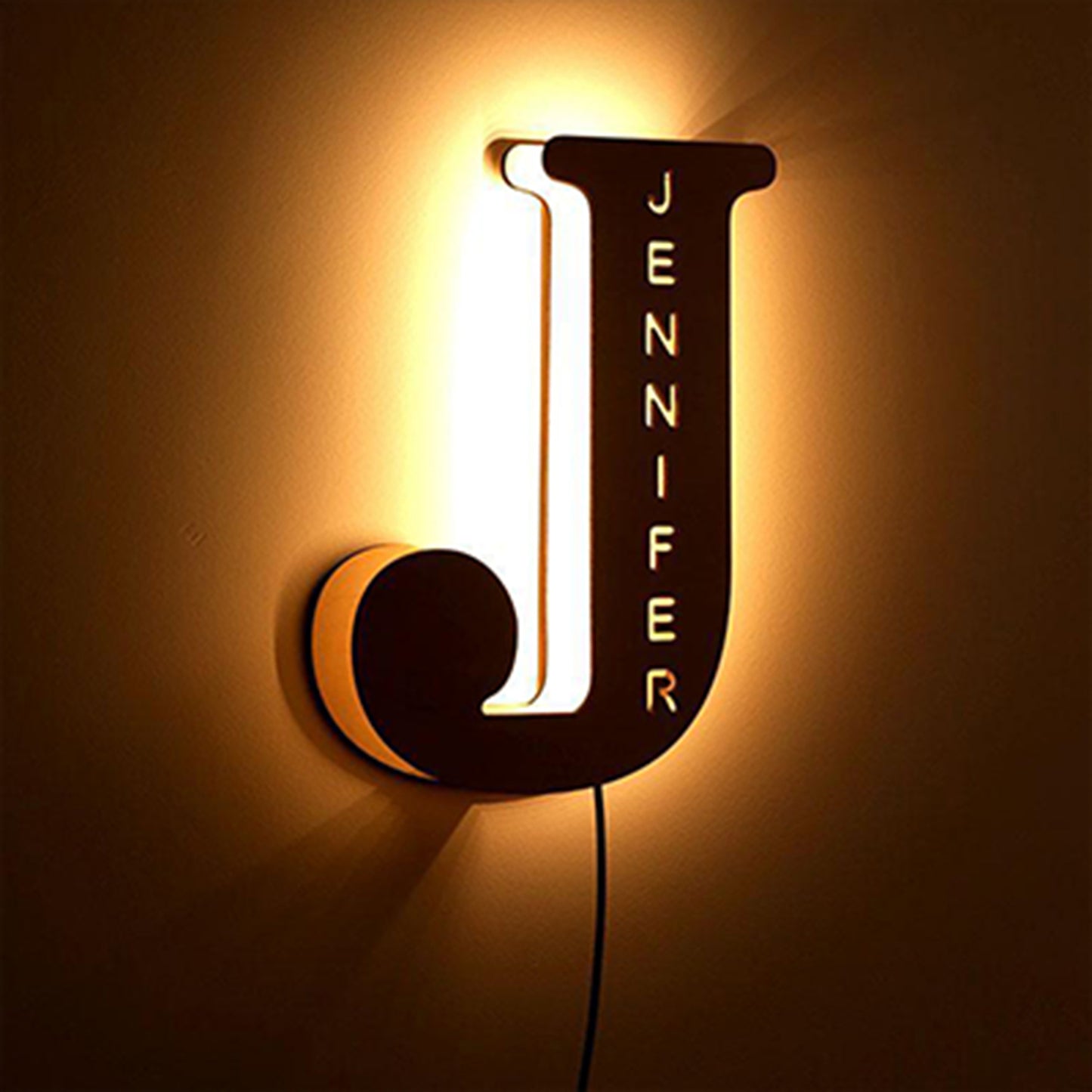 WOODEN NAME LETTER NIGHT LIGHT