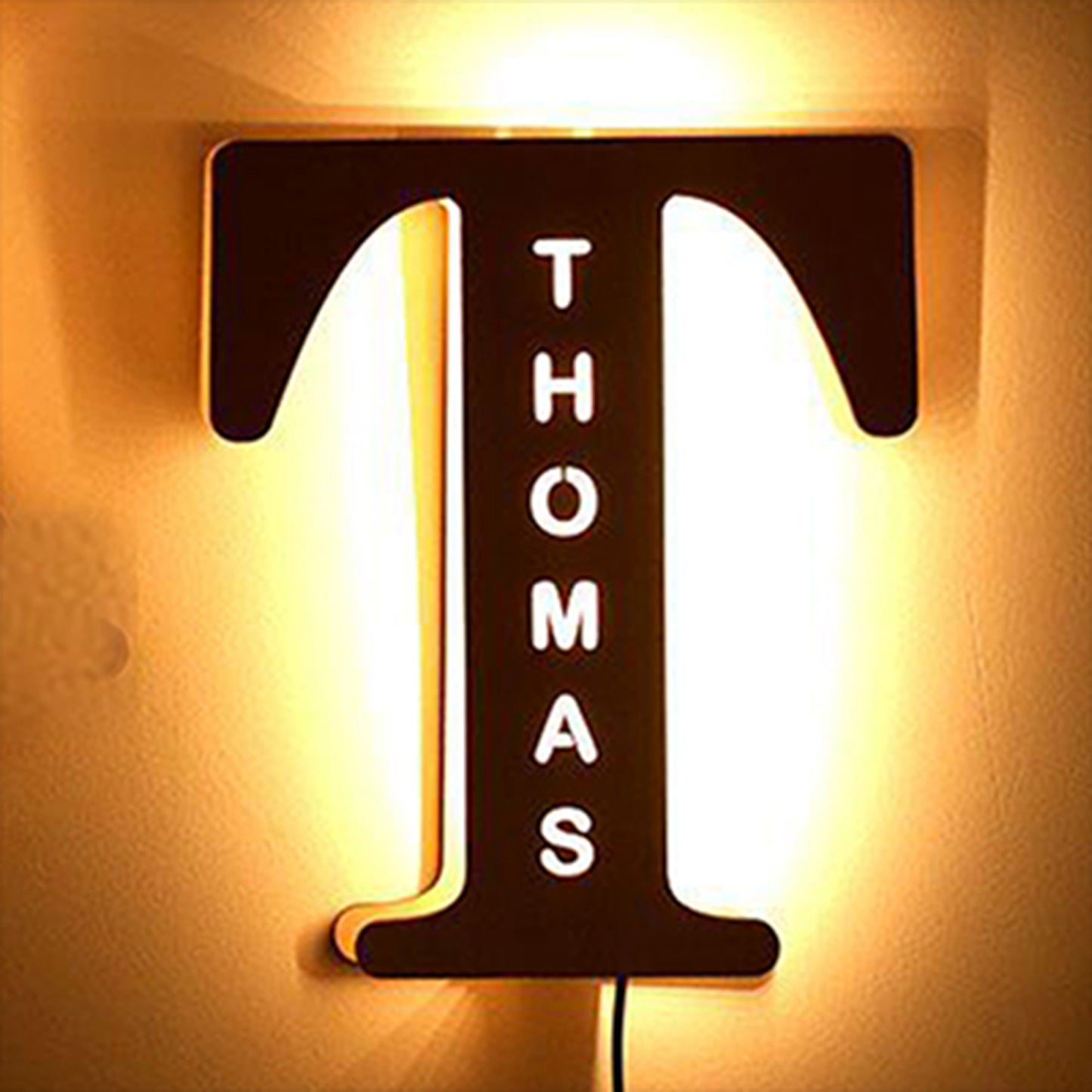 WOODEN NAME LETTER NIGHT LIGHT