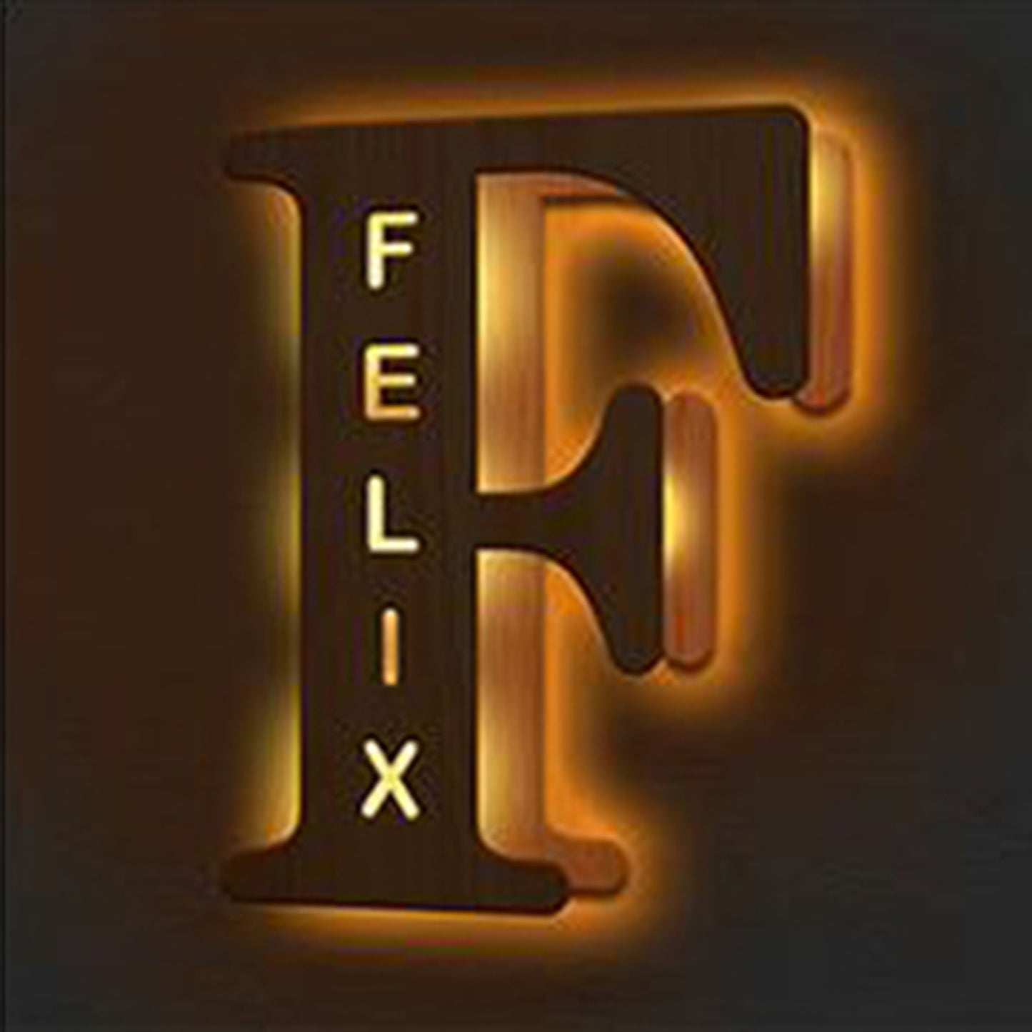 WOODEN NAME LETTER NIGHT LIGHT