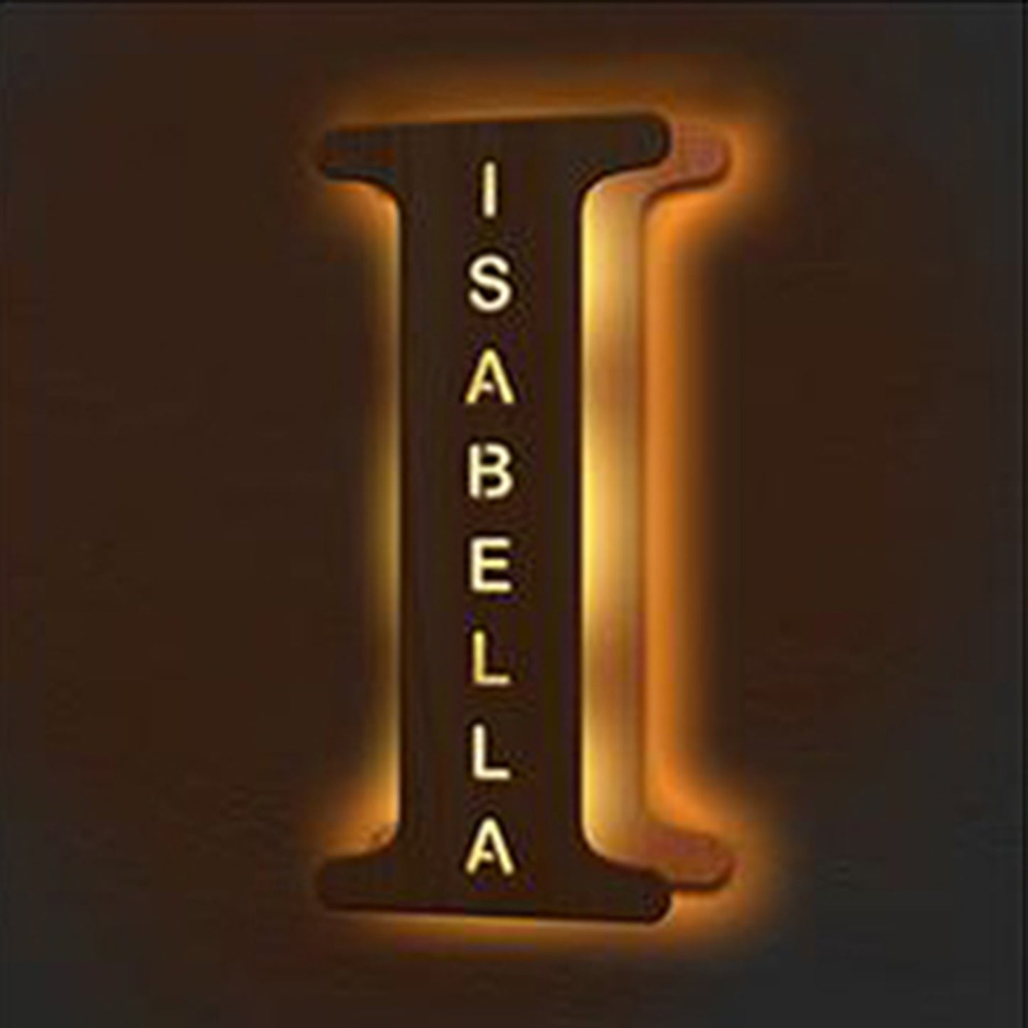 WOODEN NAME LETTER NIGHT LIGHT