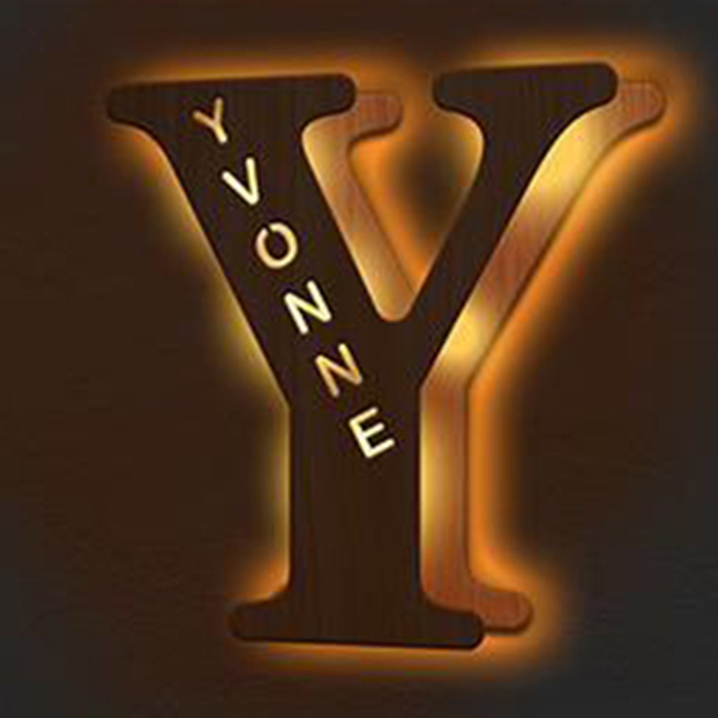 WOODEN NAME LETTER NIGHT LIGHT