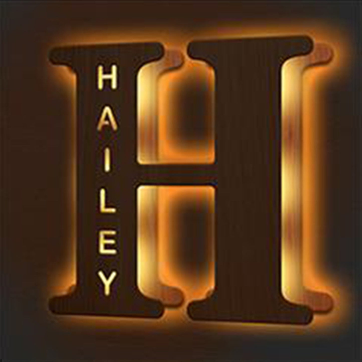 WOODEN NAME LETTER NIGHT LIGHT