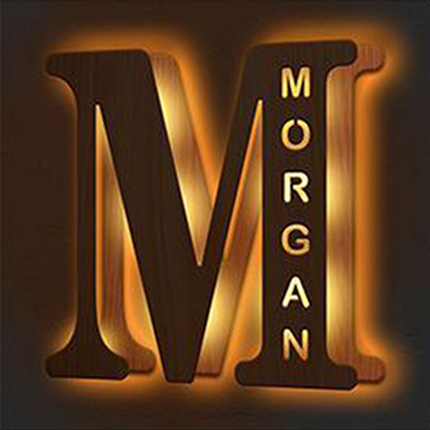 WOODEN NAME LETTER NIGHT LIGHT