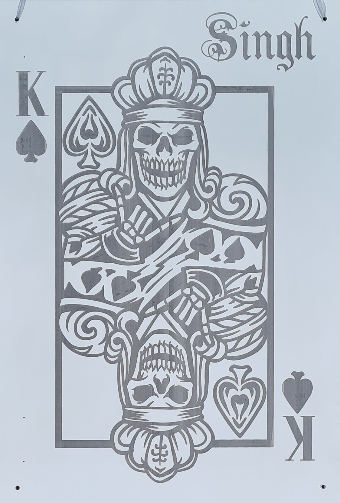Personalised Skull King of Spades LED sign - Etch Cetera