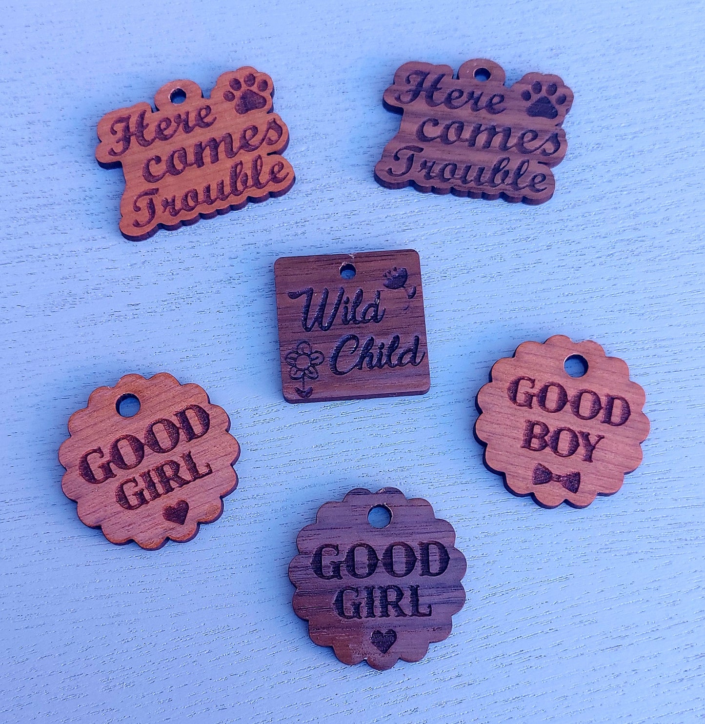 Wooden Pet tags - Etch Cetera