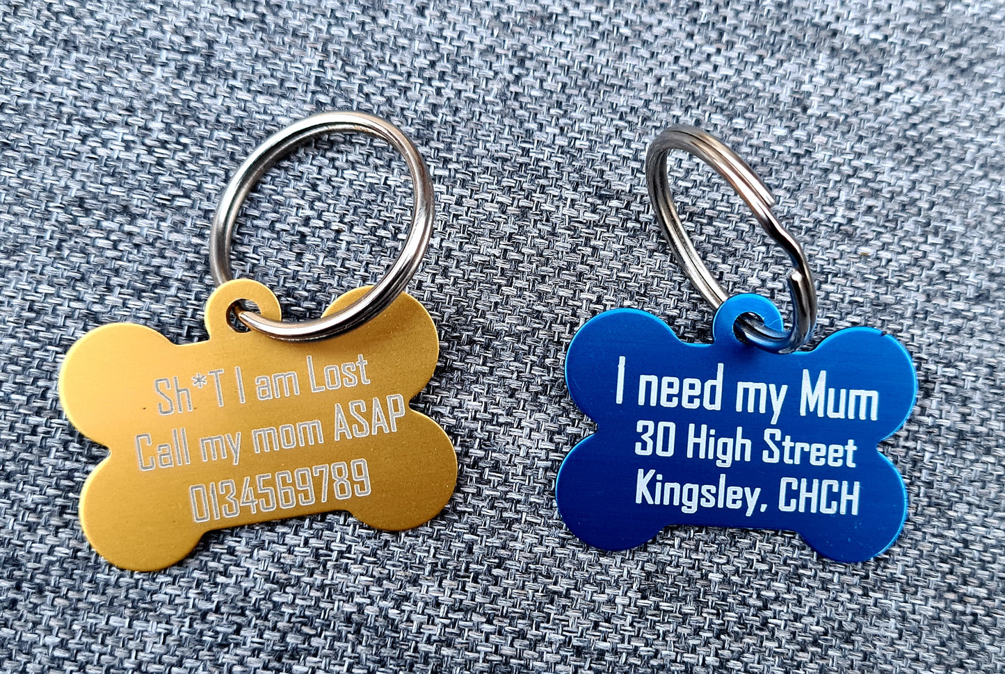 Personalised Pet ID tag - Bone shape - Etch Cetera