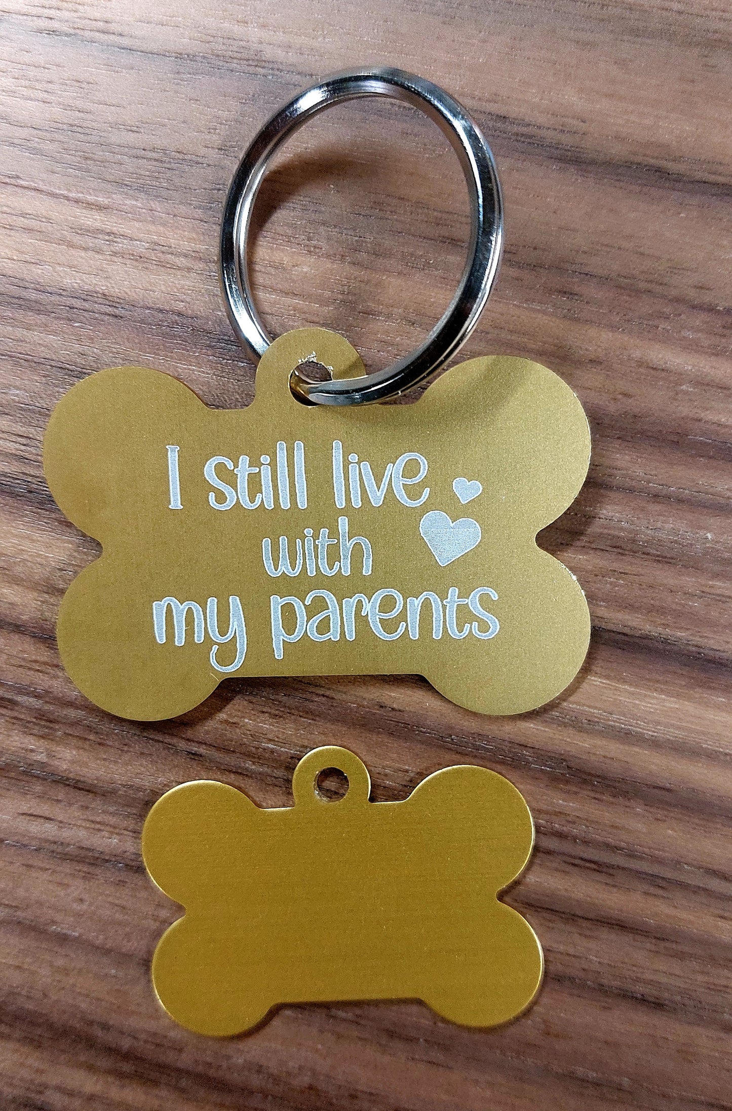 Funny Personalised Pet ID tag - Bone shape - Etch Cetera
