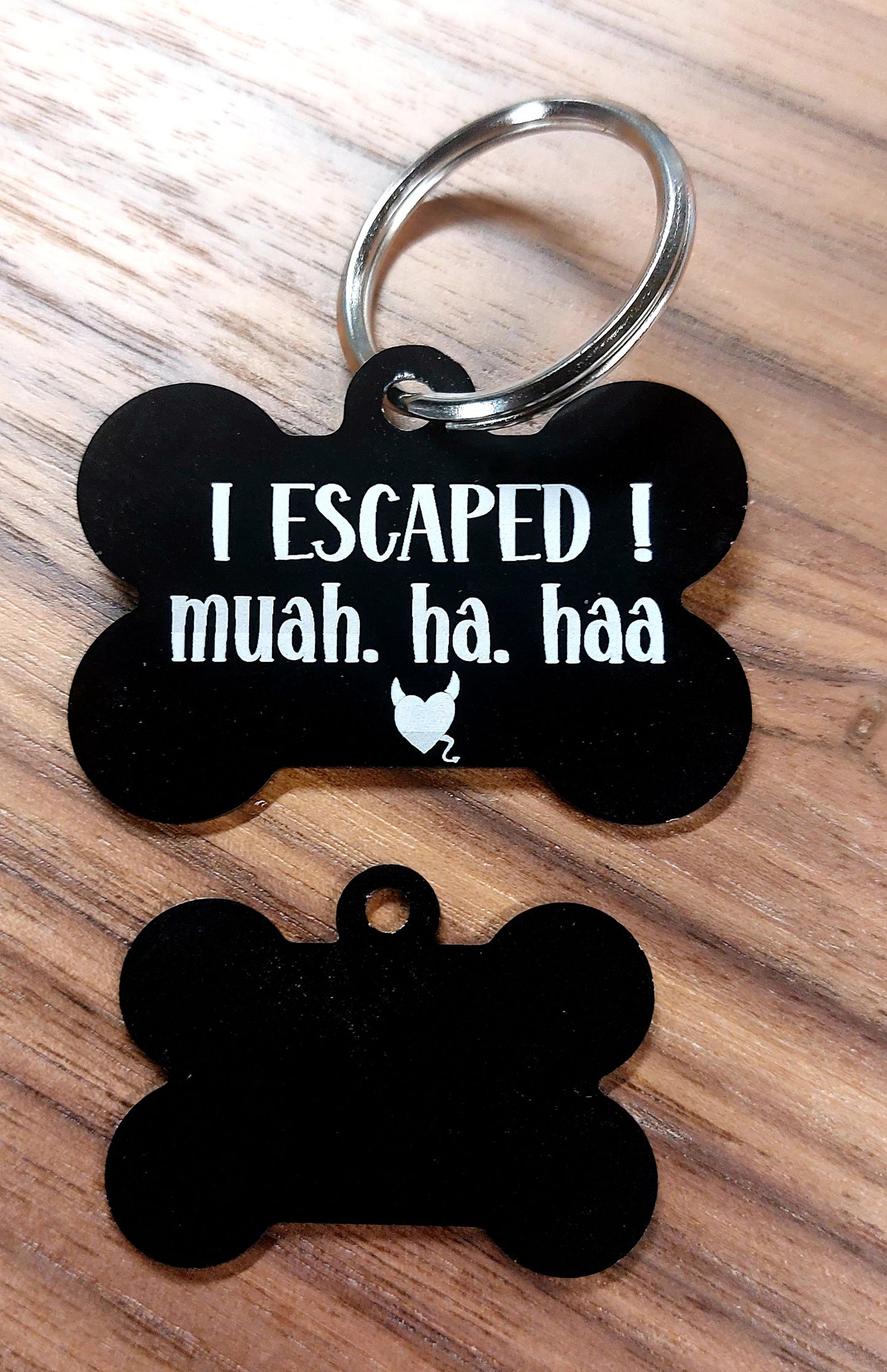 Funny Personalised Pet ID tag - Bone shape - Etch Cetera