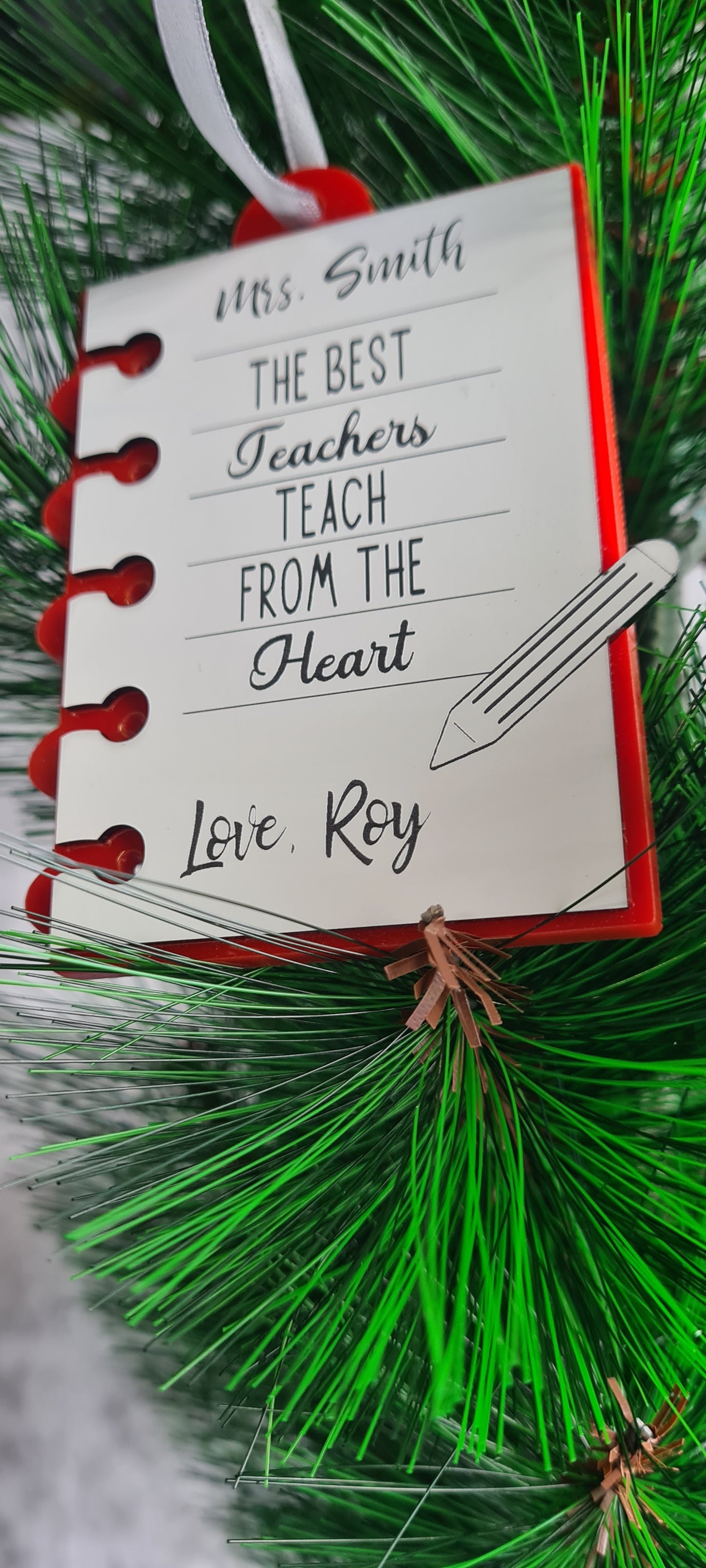 Teacher appreciation Christmas ornament - personalised