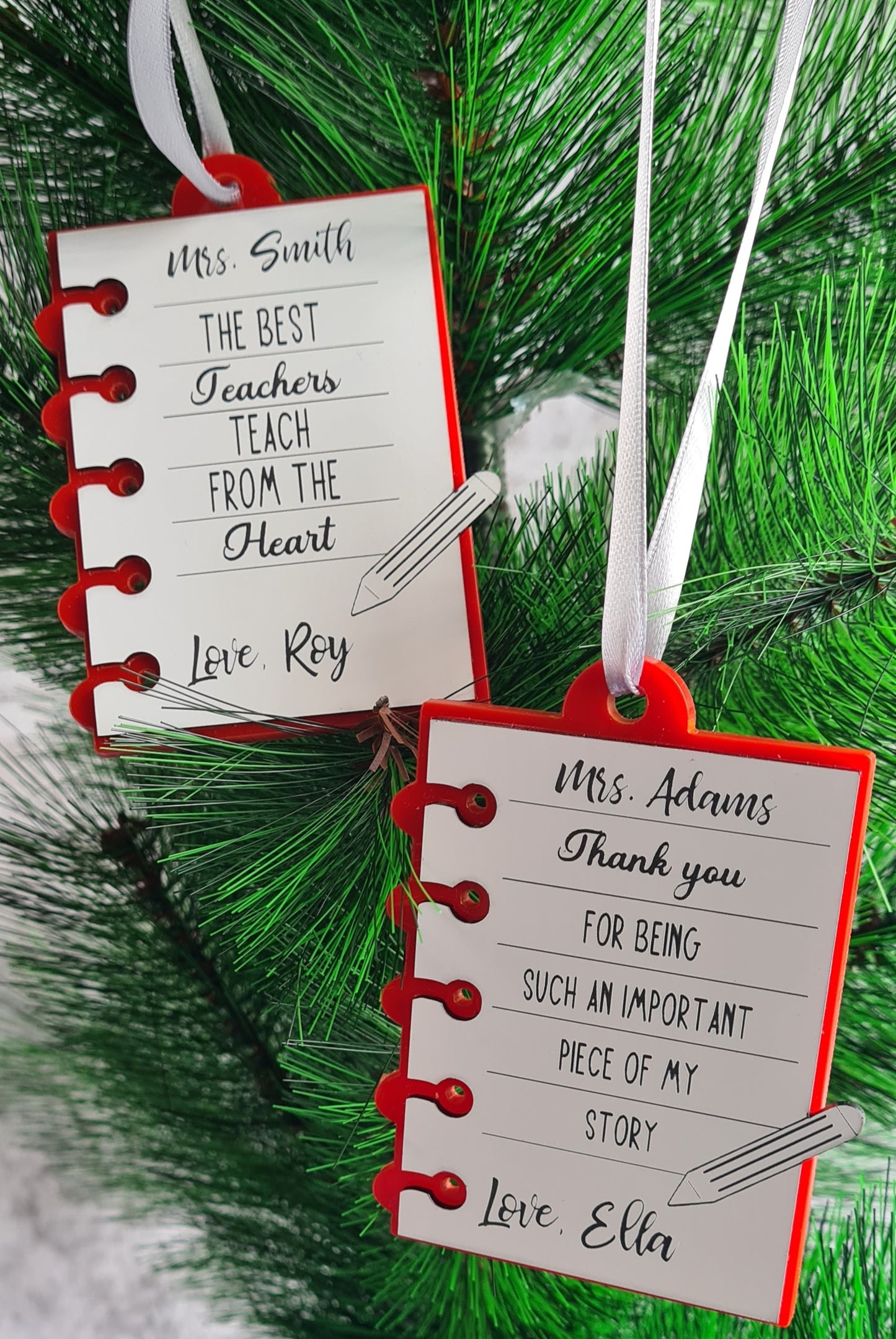 Teacher appreciation Christmas ornament - personalised