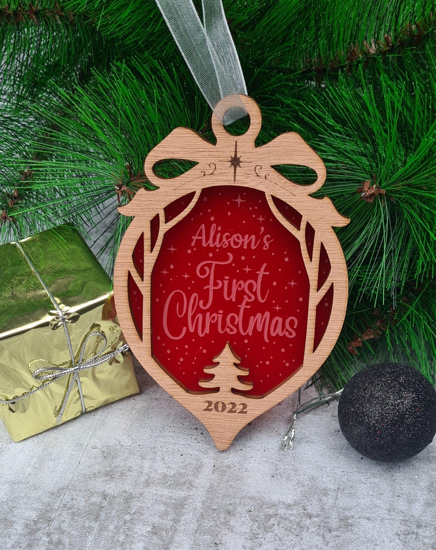 Personalised Baby's first Christmas decoration