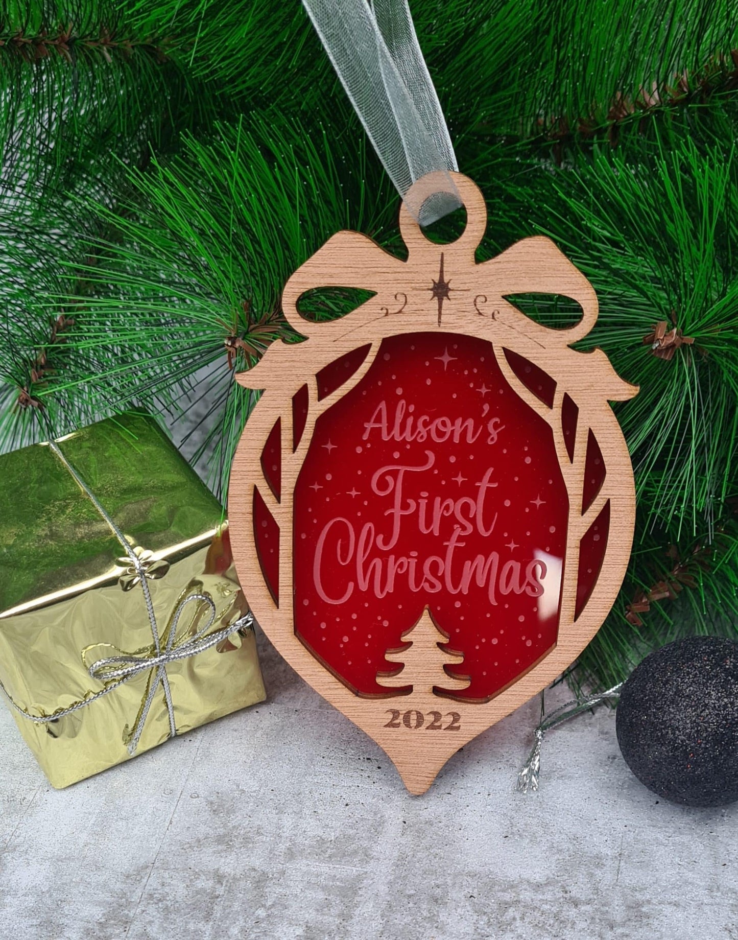 Personalised Baby's first Christmas decoration