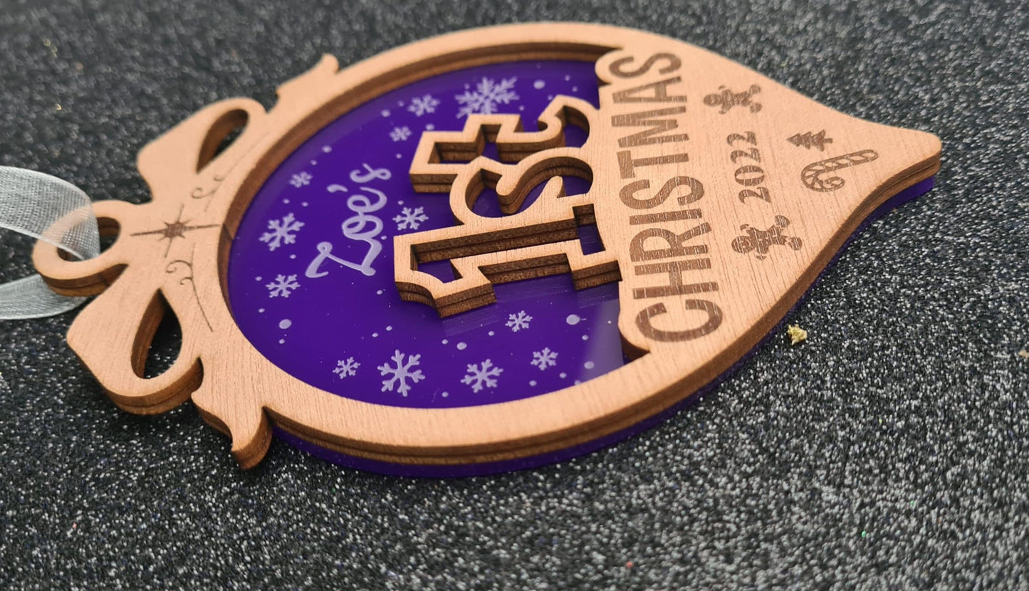 Personalised Baby's first Christmas decoration