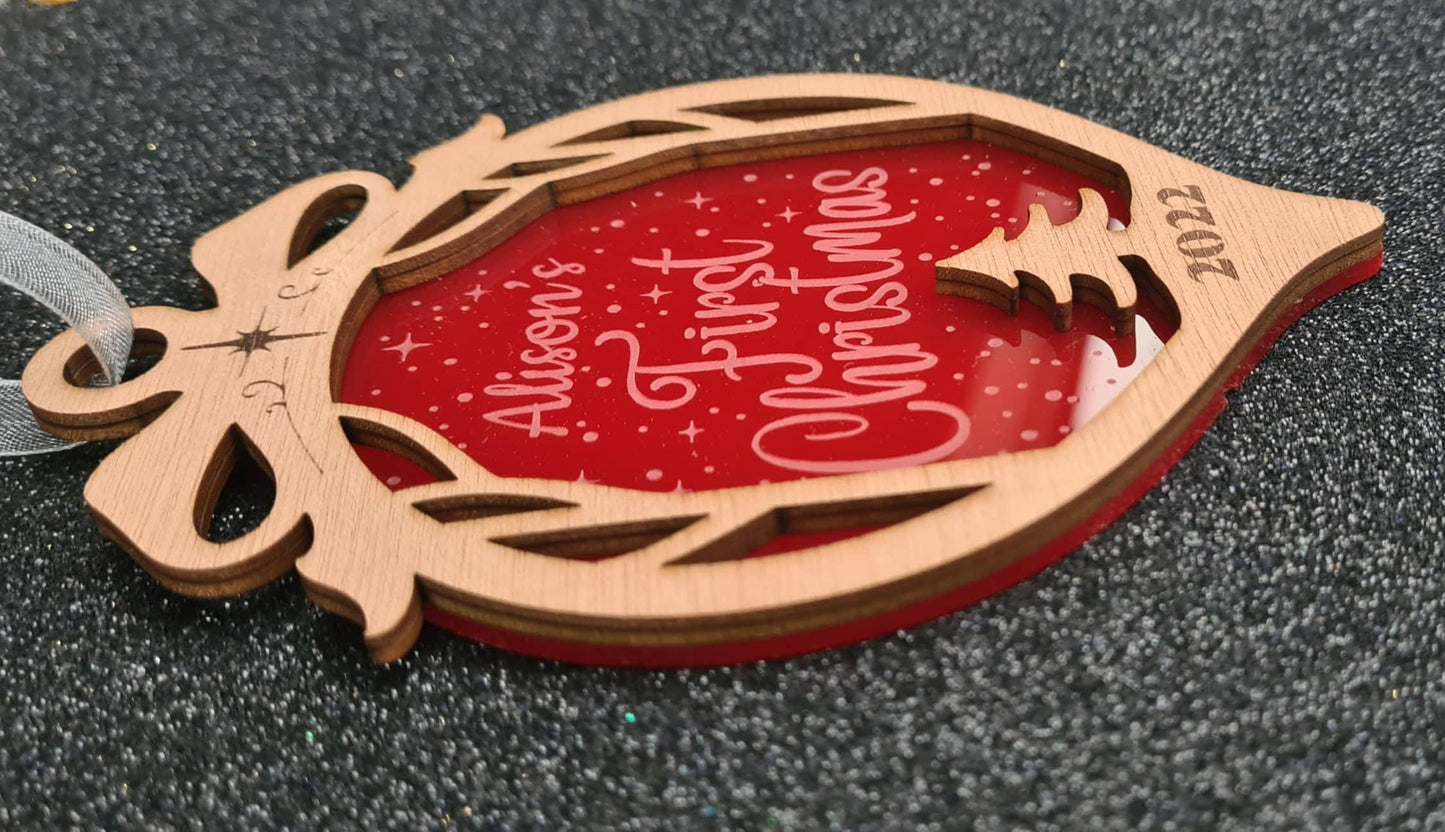 Personalised Baby's first Christmas decoration