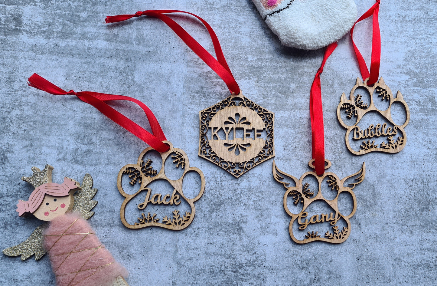 Personalised Wooden Christmas ornaments