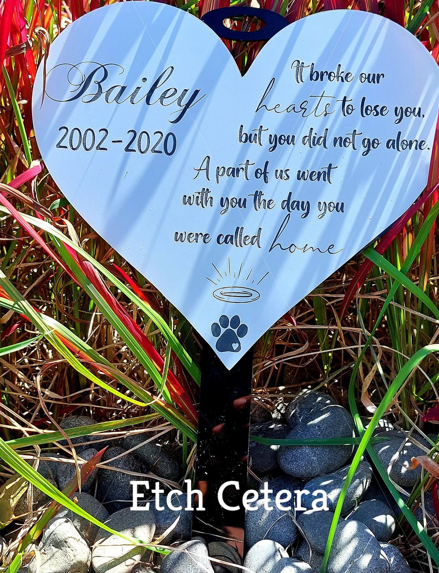 Personalised engraved garden memorial for pets - Large - Etch Cetera