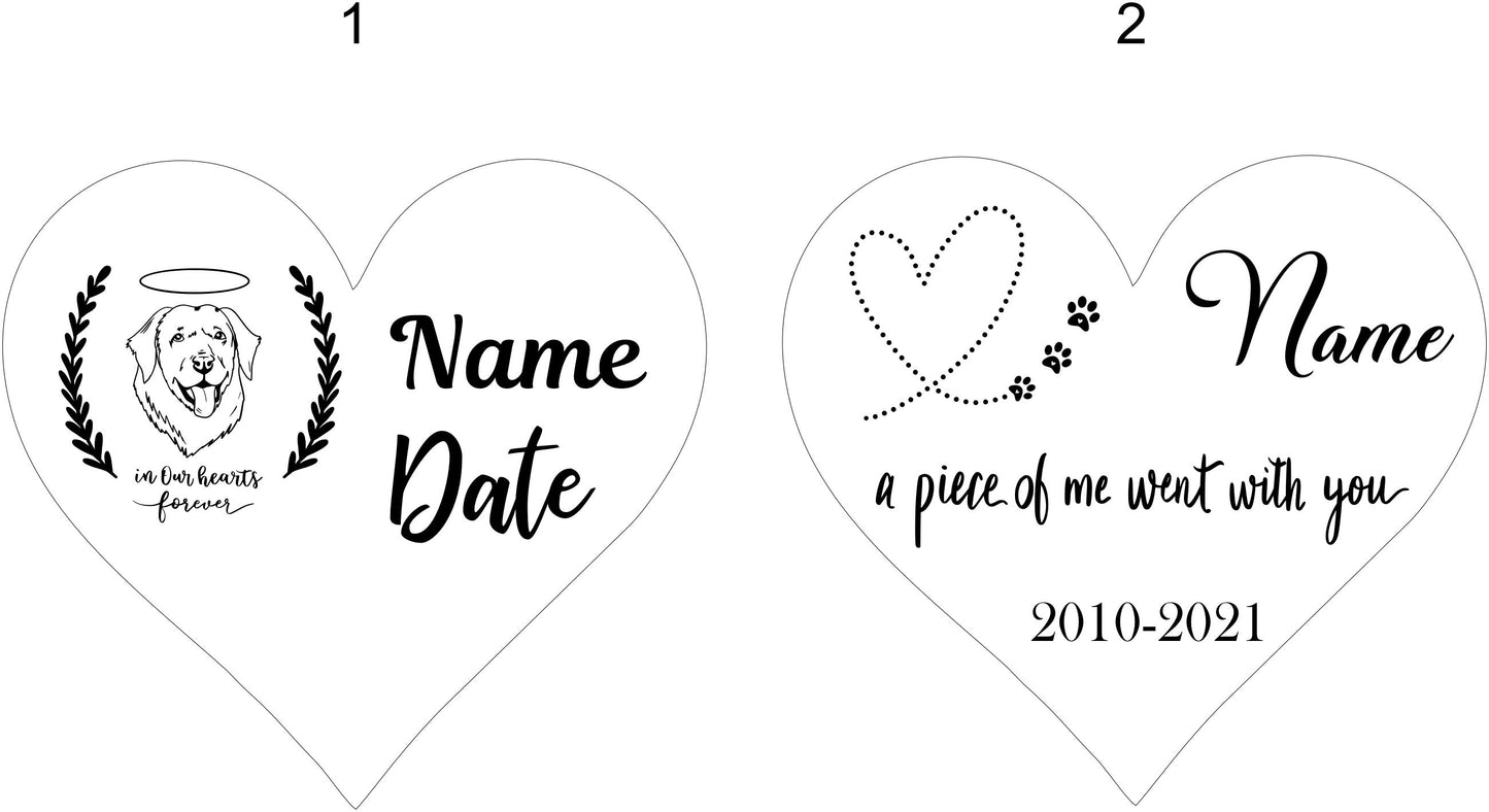 Personalised engraved garden memorial for pets - Small - Etch Cetera