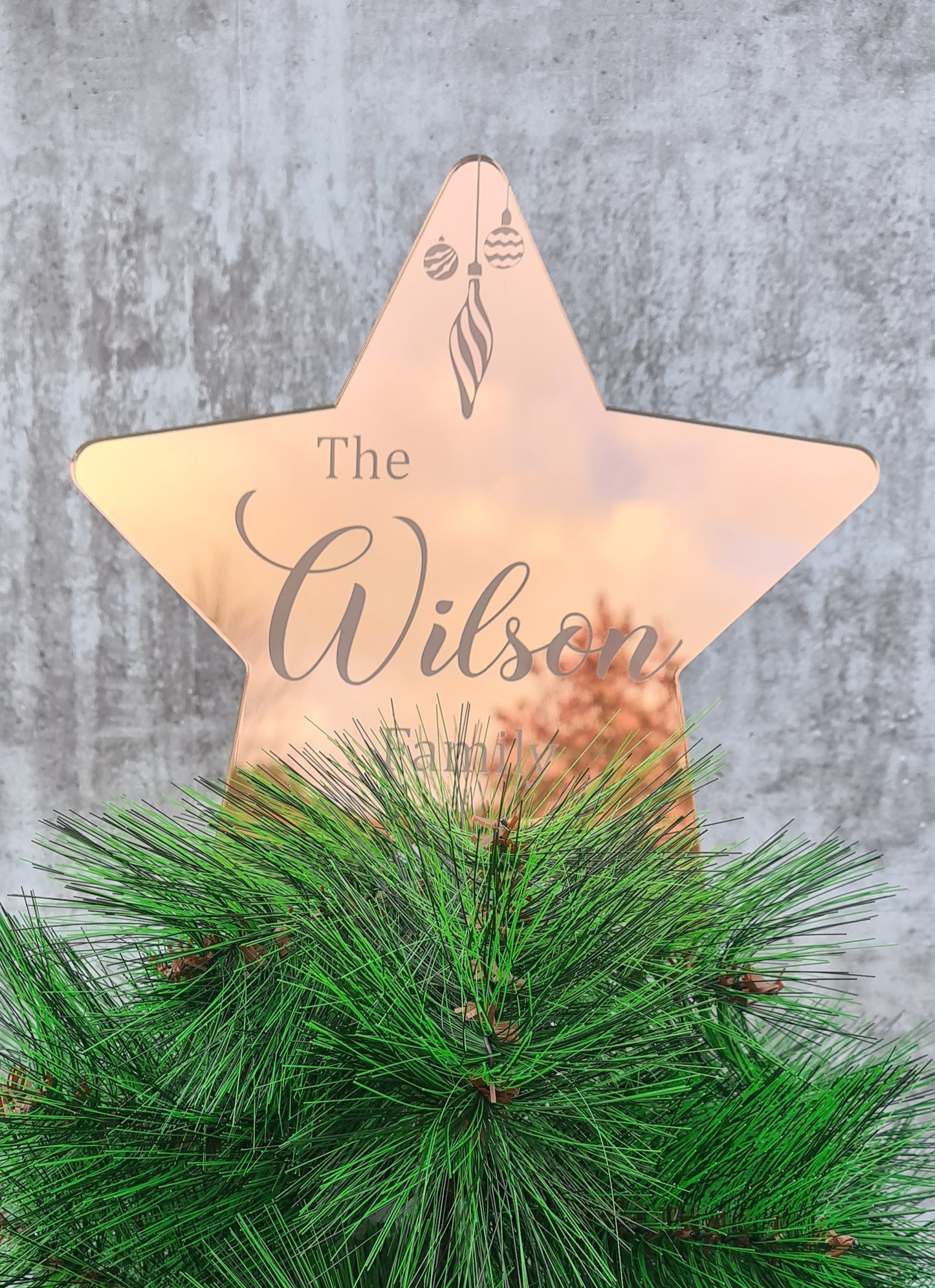 Personalised Christmas tree topper - mirror