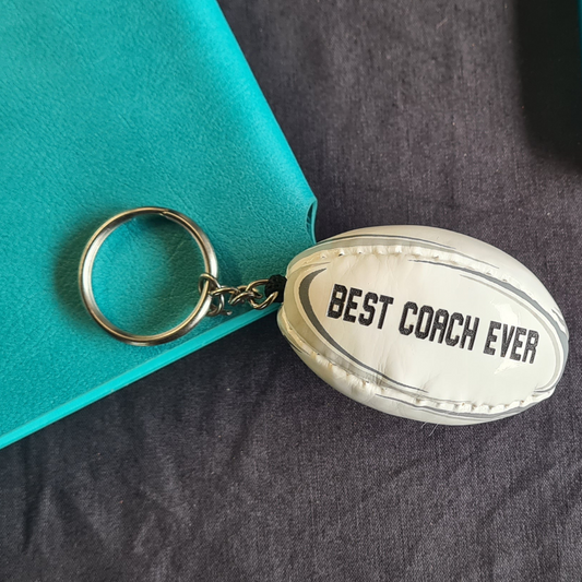 Personalised Rugby ball keyring