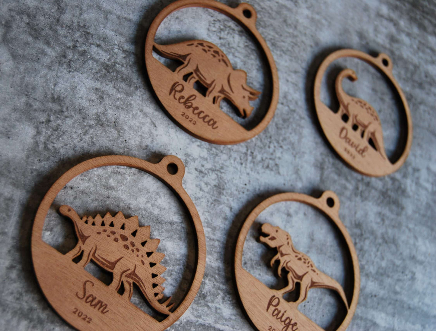 Christmas ornaments dinosaur shape personalised