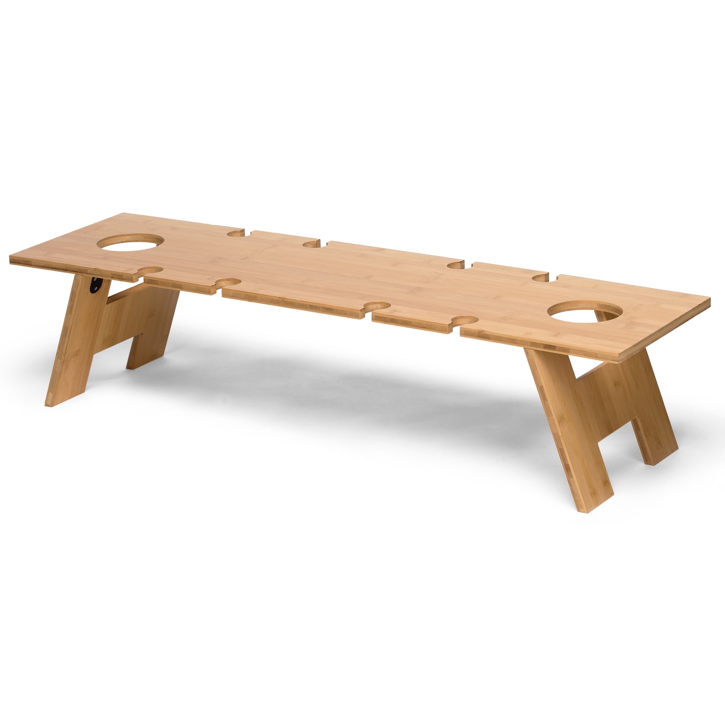 Engraved foldable/packable bamboo table