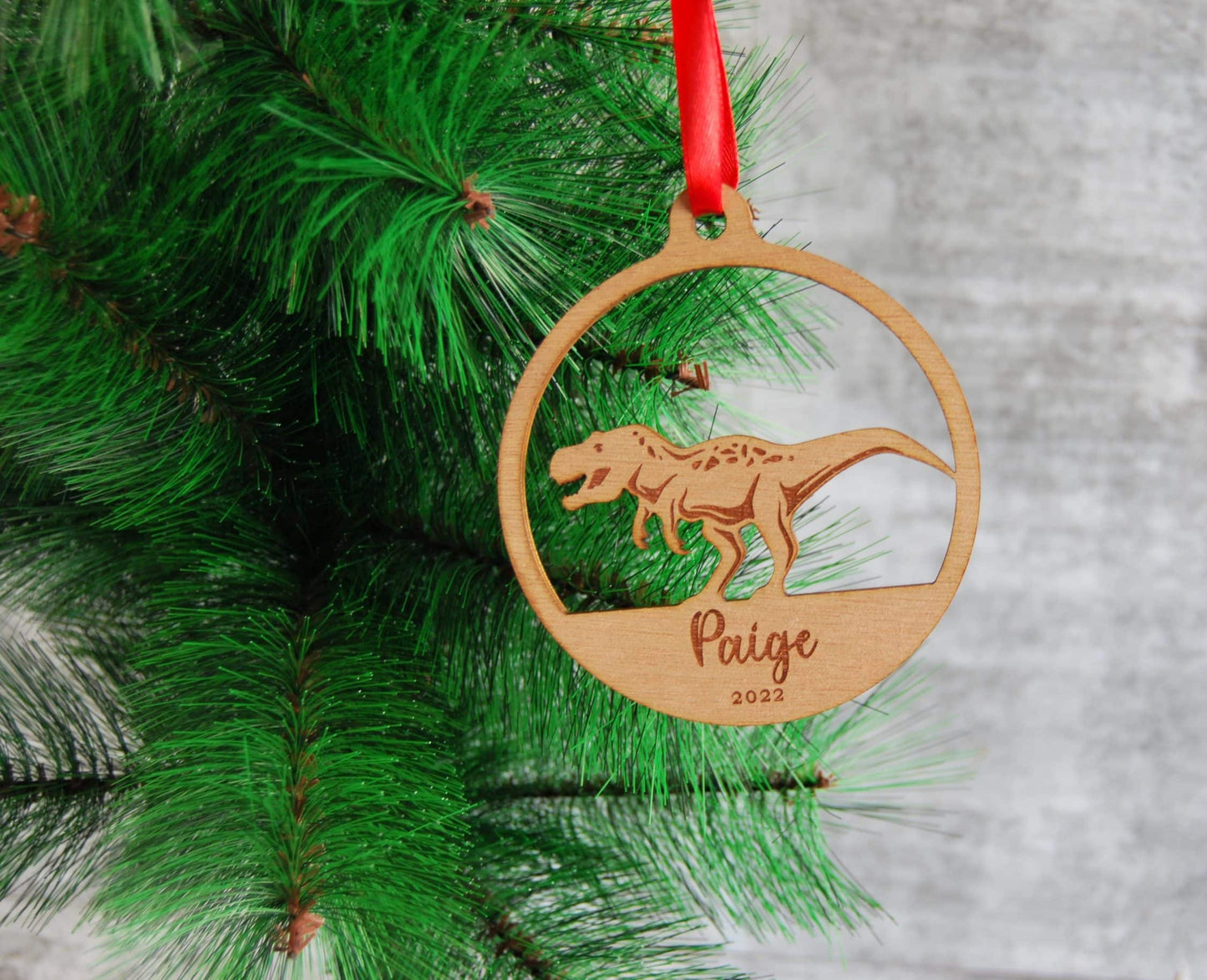 Christmas ornaments dinosaur shape personalised