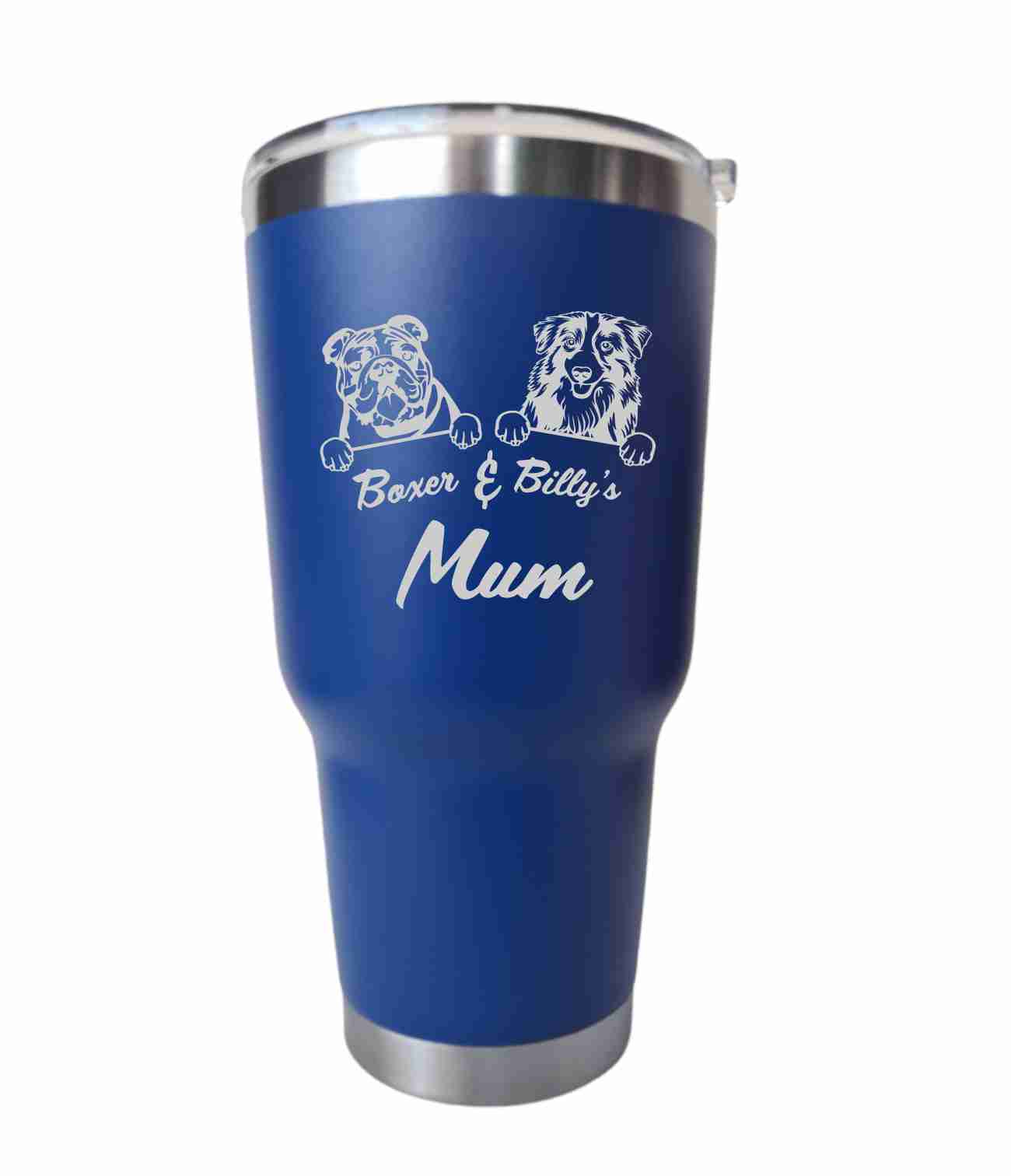 Personalised peeking dog tumbler - 900ml - Etch Cetera