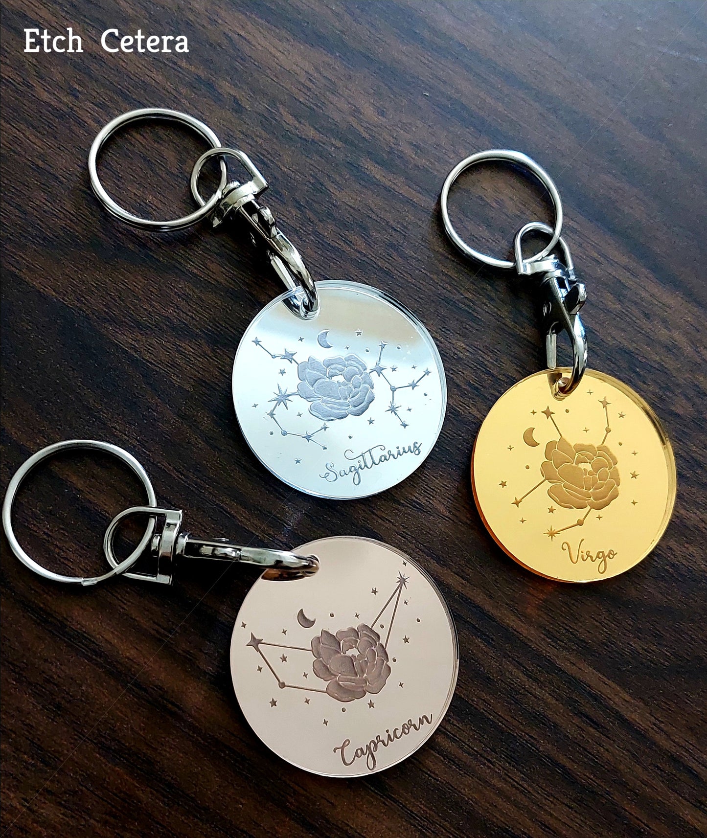 Zodiac Constellation Keyring - Etch Cetera