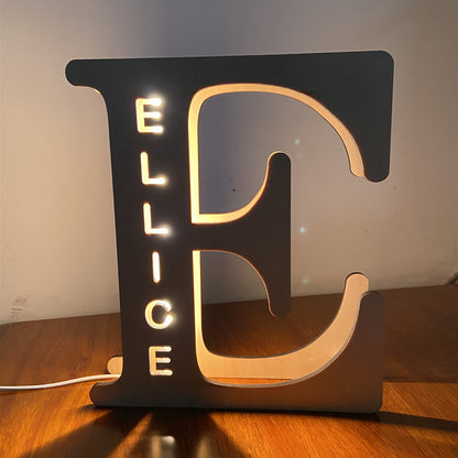 WOODEN NAME LETTER NIGHT LIGHT