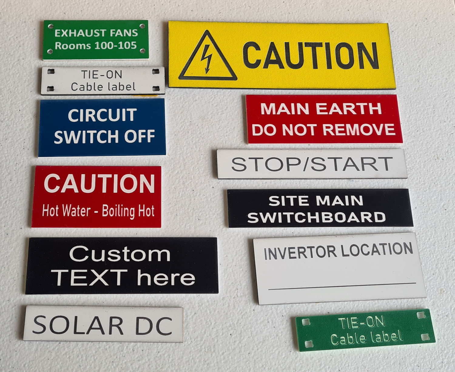 Solar Label kit Laser Engraved and cut by Etch Cetera in New Zealand