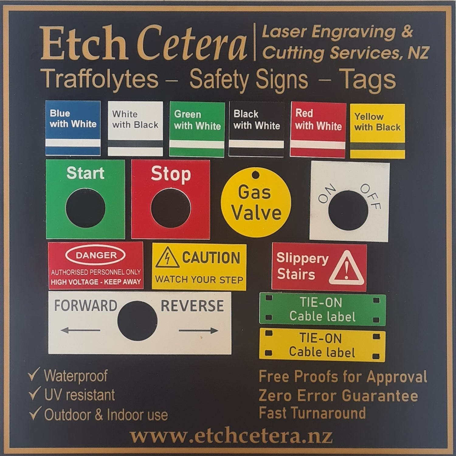 Industrial signs and labels for Electrical, Solar companies