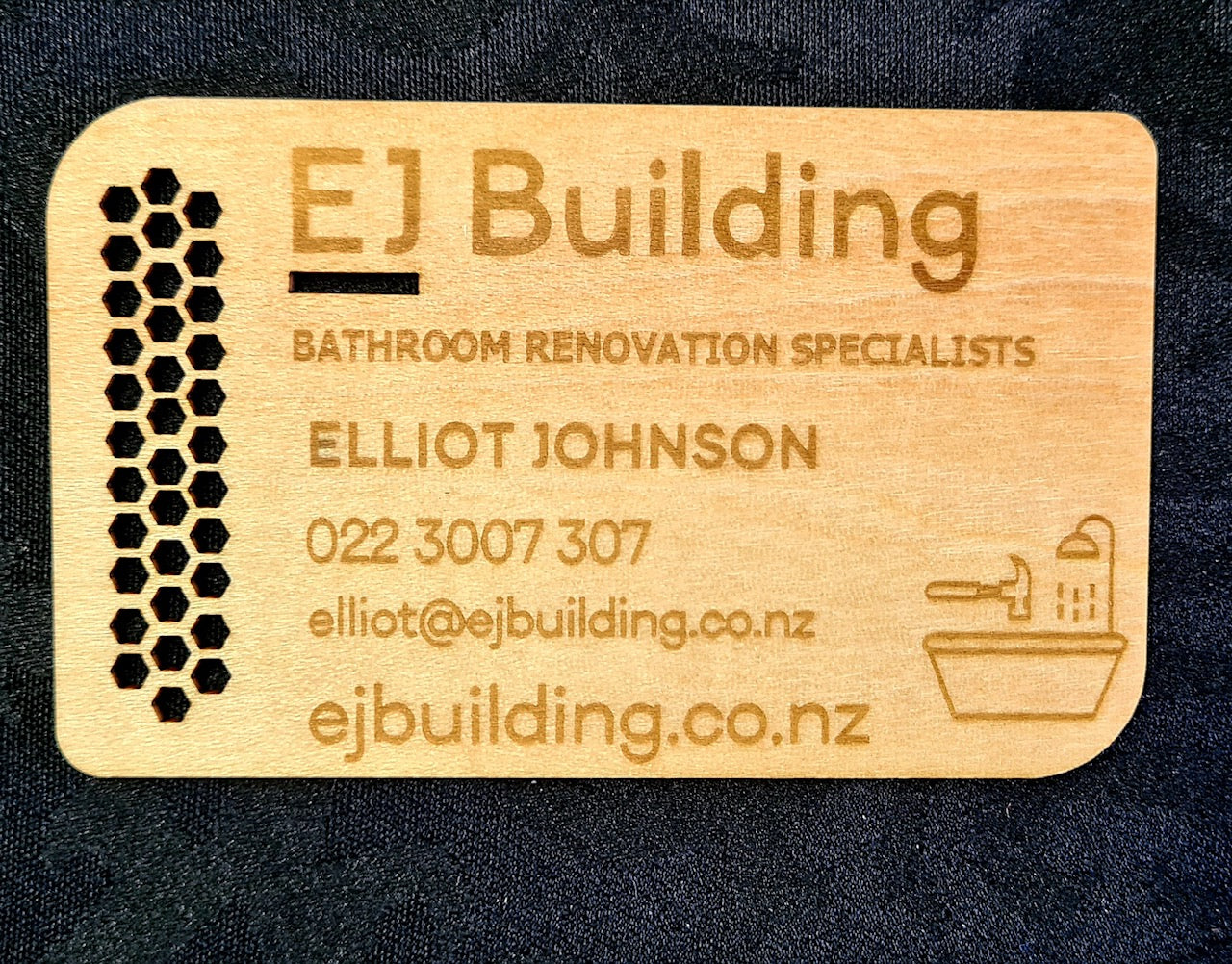 Wooden business cards Laser engraved Christchurch NZ