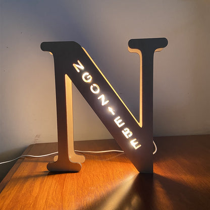 WOODEN NAME LETTER NIGHT LIGHT