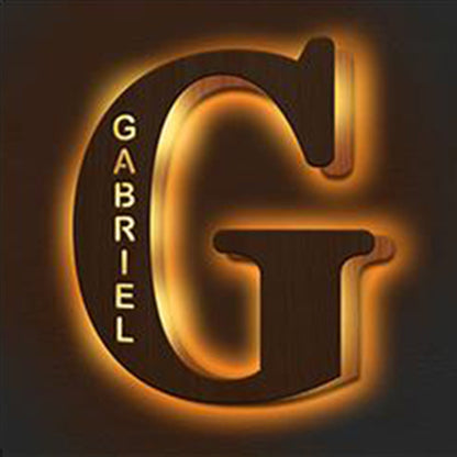 WOODEN NAME LETTER NIGHT LIGHT