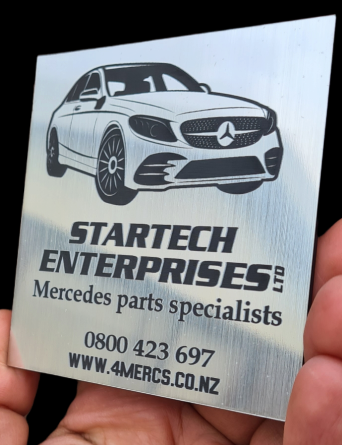 Metallic acrylic business cards