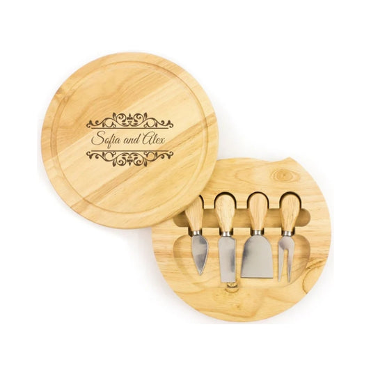Personalised Wooden Cheese Board - Swivel