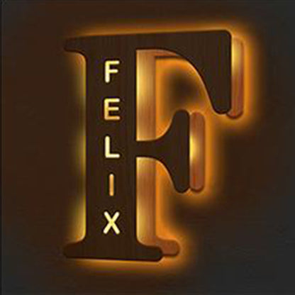 WOODEN NAME LETTER NIGHT LIGHT