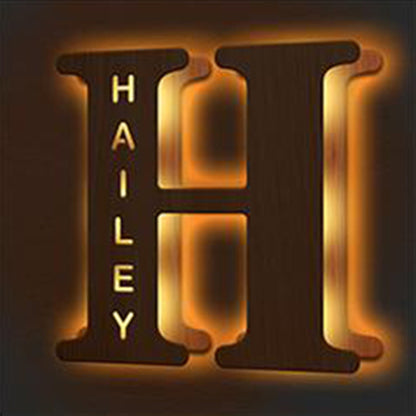 WOODEN NAME LETTER NIGHT LIGHT