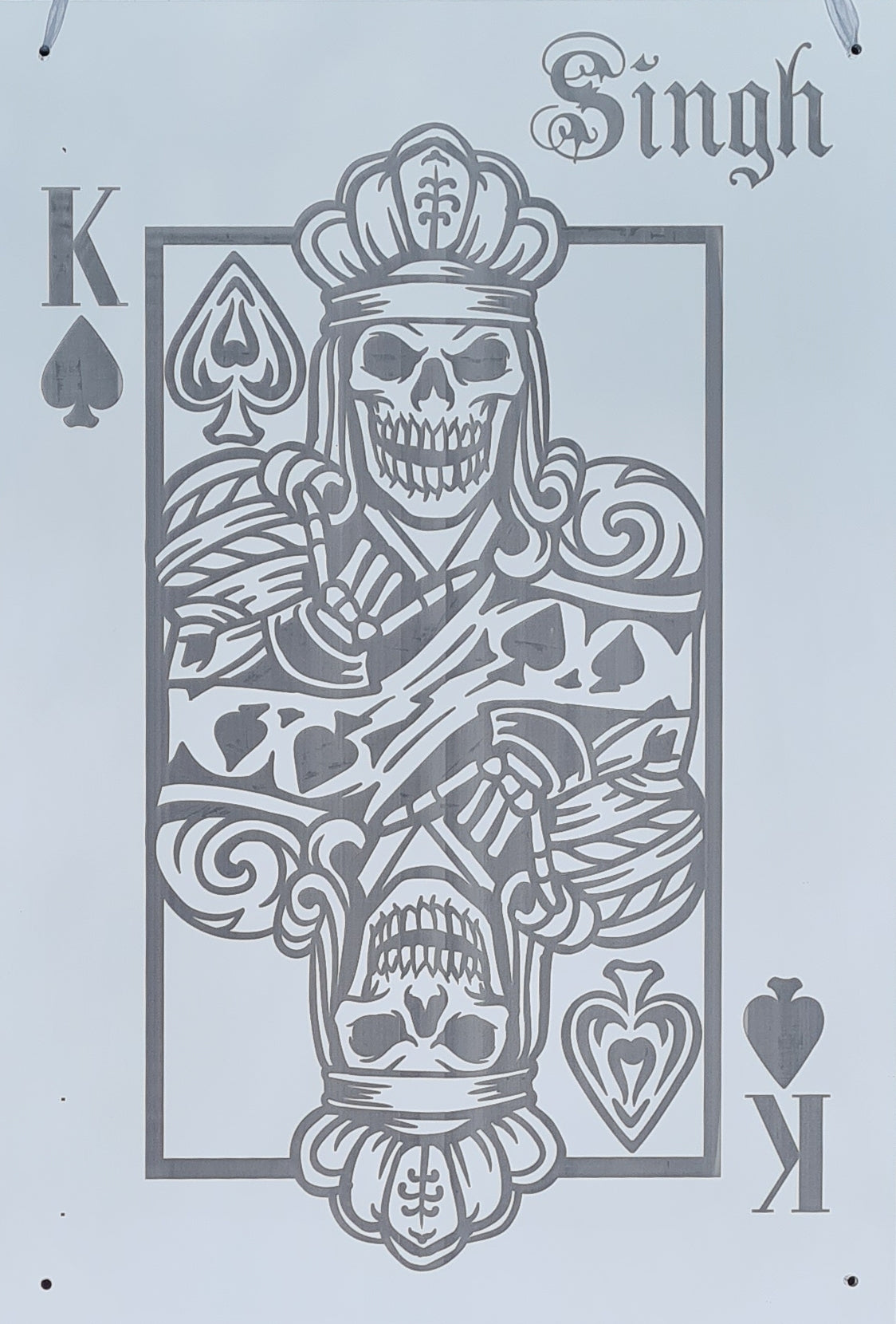 Personalised Skull King of Spades LED sign - Etch Cetera 