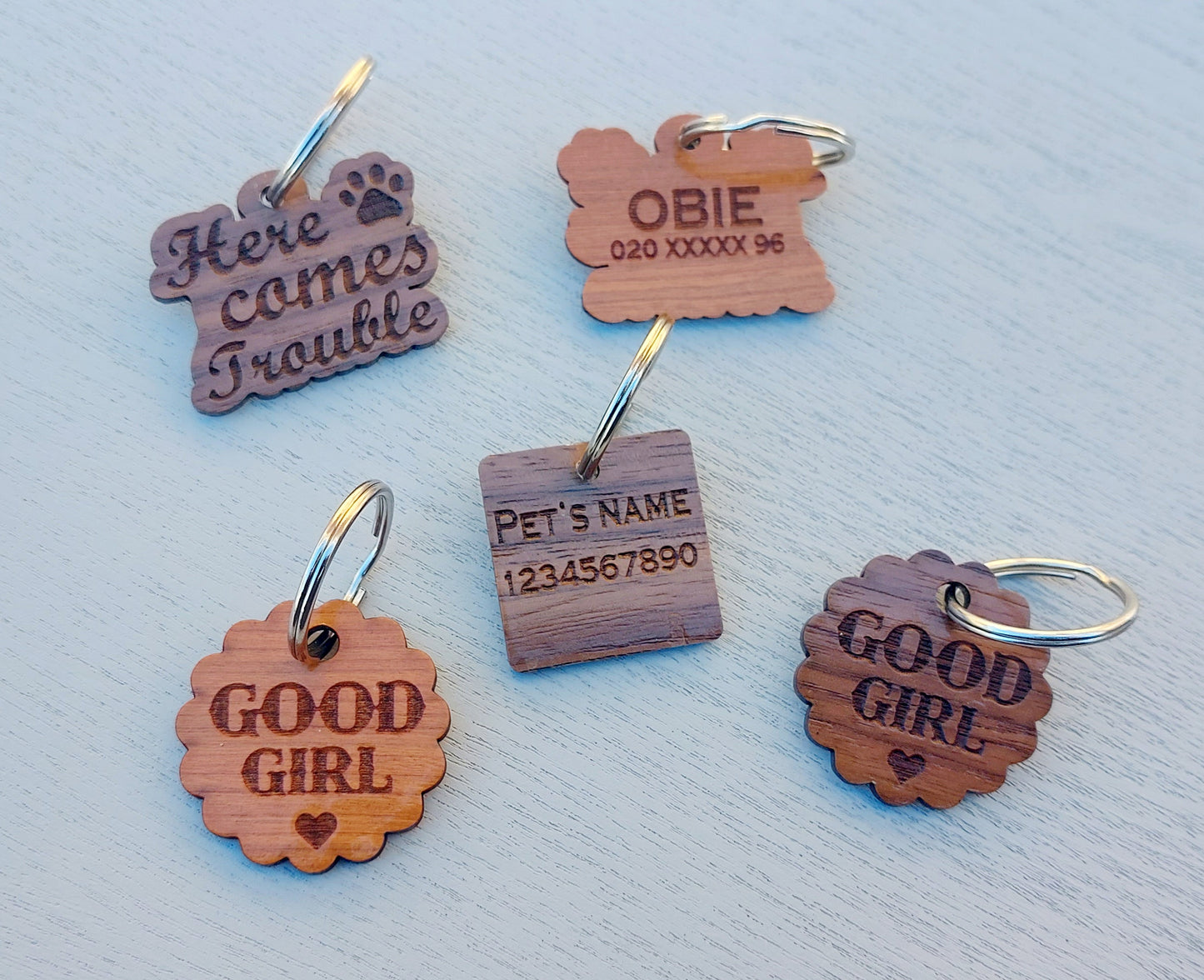 Wooden Pet tags - Etch Cetera 