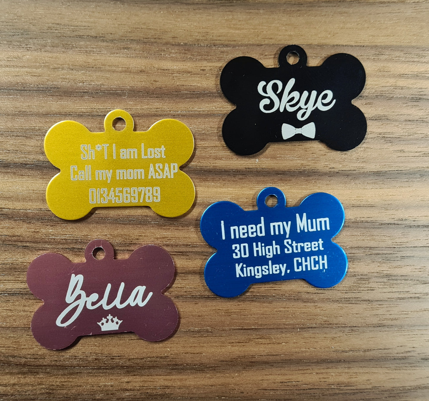 Personalised Pet ID tag - Bone shape - Etch Cetera 