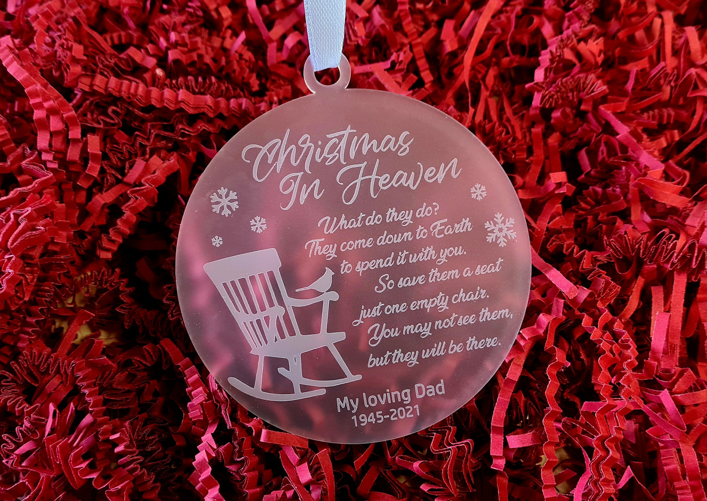 Personalised Christmas in Heaven Memorial Tree Ornament
