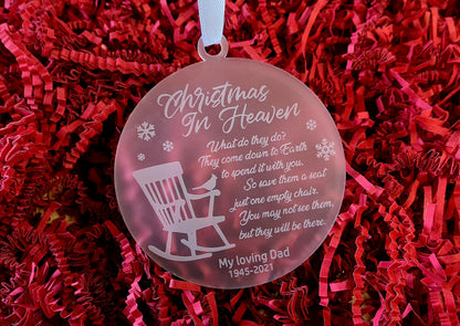 Personalised Christmas in Heaven Memorial Tree Ornament